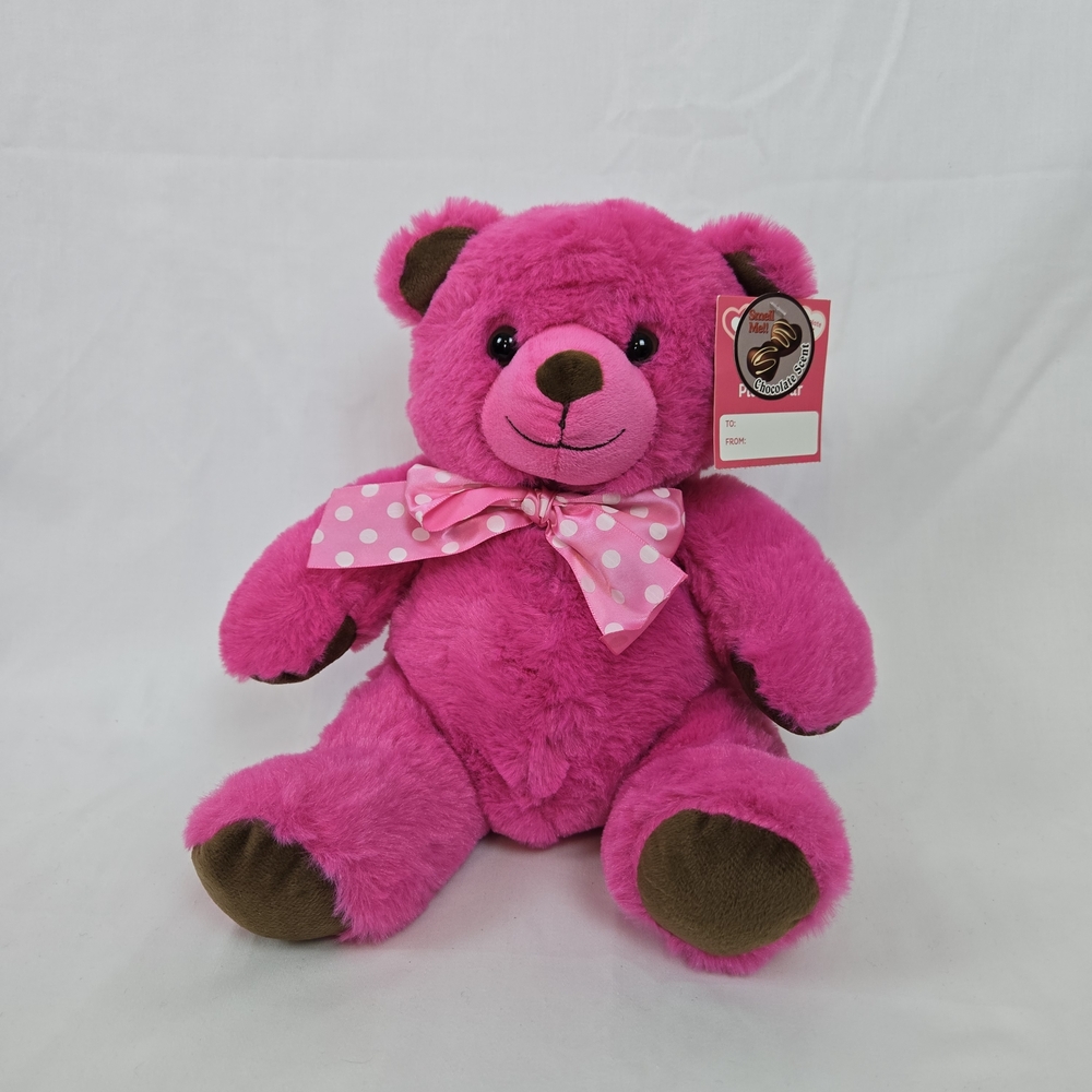 Homerbest Pink Chocolate Scented Valentine's DayPolka Dot Bow 10" Teddy Bear NEW